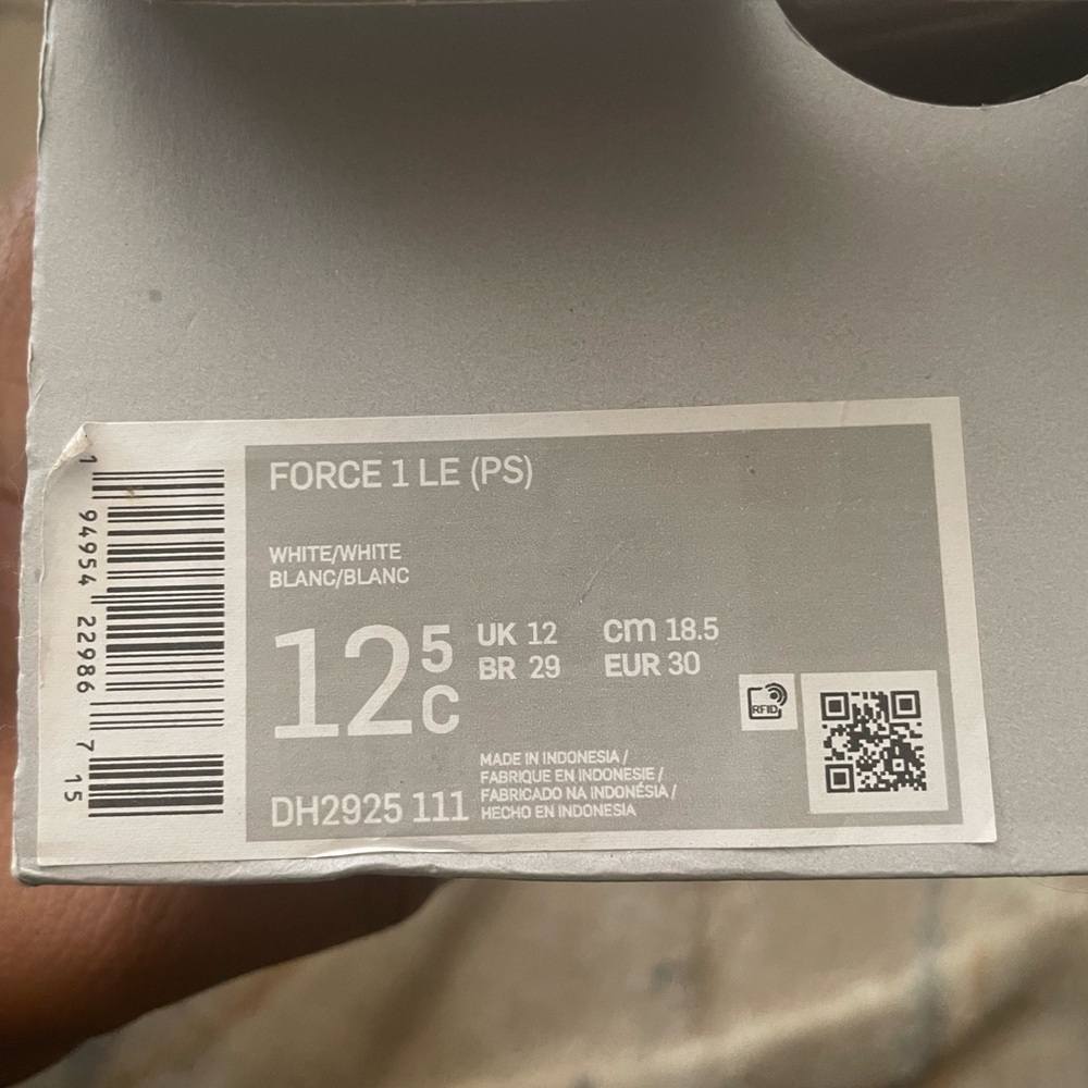 Nike Force 1 LE PS White Shoes